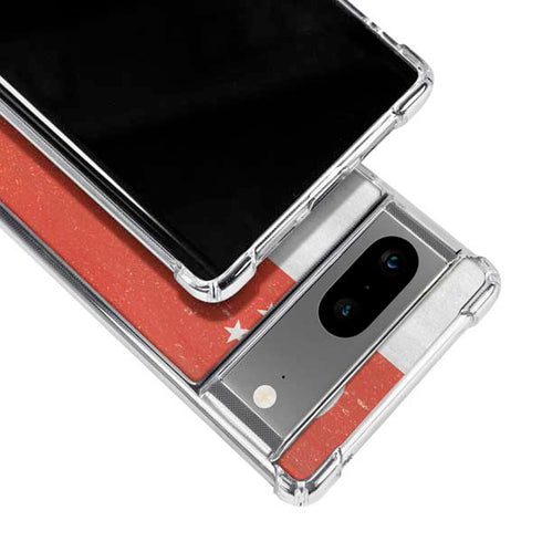 Singapore Flag Distressed Google Pixel 8 Clear Case